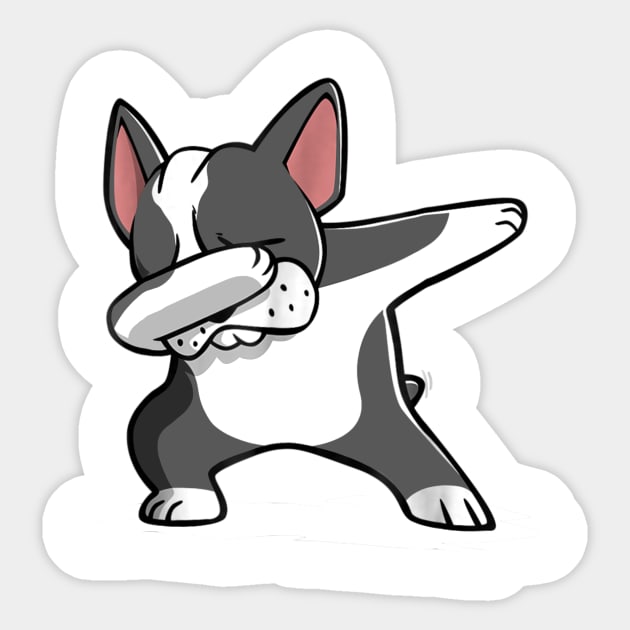 Dabbing Boston Terrier Dab Dance Sticker by Pretr=ty